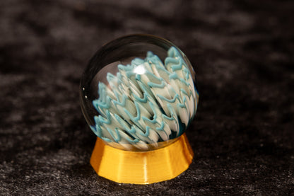 Dahlia Flower Marble Set | 25mm Handmade Glass Art Sphere with Matching Inserts | Collector Marble | Handblown Glass Decor