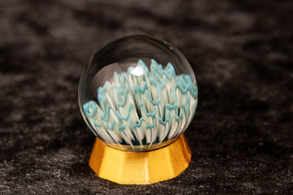 Dahlia Flower Marble Set | 25mm Handmade Glass Art Sphere with Matching Inserts | Collector Marble | Handblown Glass Decor