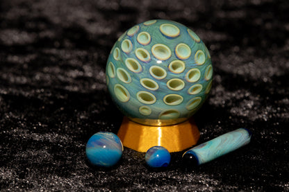 Lotus Pod Glass Marble Set | 25mm Glass Marbles | Handblown Borosilicate Glass | Collectible Functional