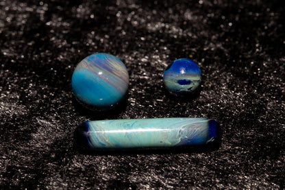 Lotus Pod Glass Marble Set | 25mm Glass Marbles | Handblown Borosilicate Glass | Collectible Functional