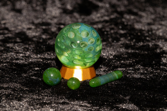 Lotus Pod Glass Marble Set | 25mm Glass Marbles | Handblown Borosilicate Glass | Collectible Functional