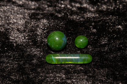 Lotus Pod Glass Marble Set | 25mm Glass Marbles | Handblown Borosilicate Glass | Collectible Functional