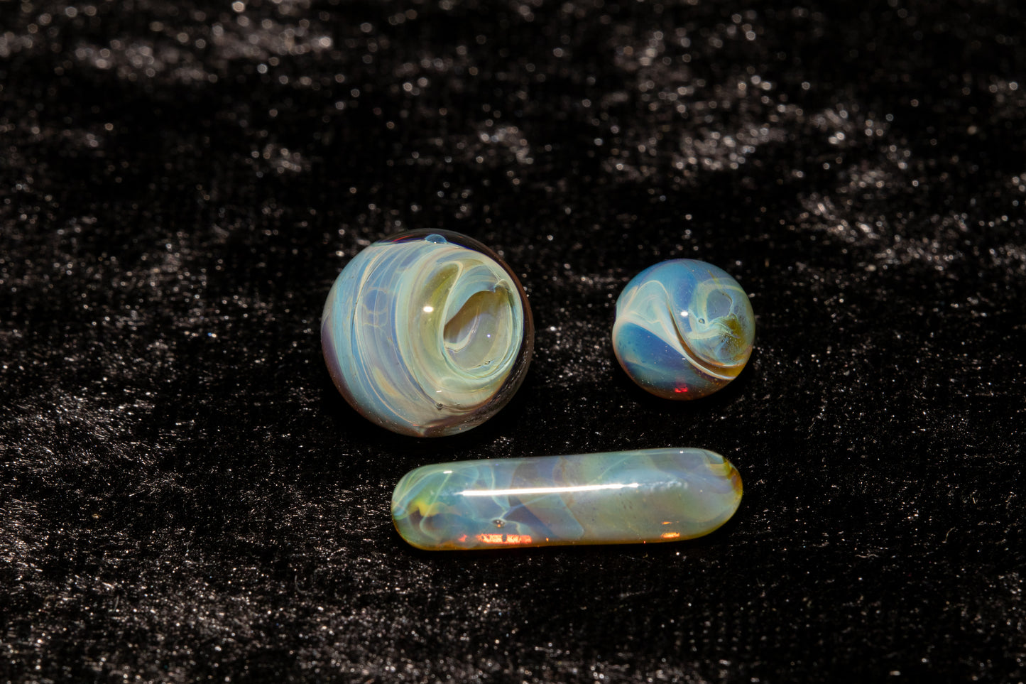 Lotus Pod Glass Marble Set | 25mm Glass Marbles | Handblown Borosilicate Glass | Collectible Functional