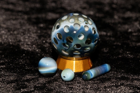 Lotus Pod Glass Marble Set | 25mm Glass Marbles | Handblown Borosilicate Glass | Collectible Functional