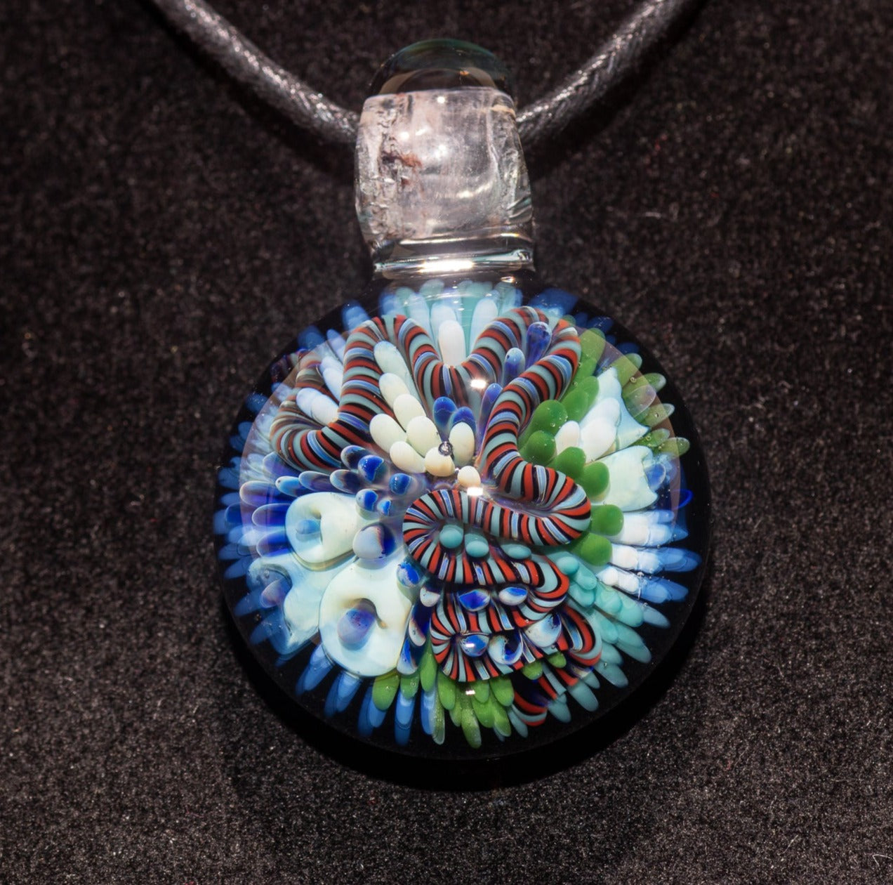 Coral Reef Pendant | Borosilicate Glass Ocean Jewelry | Beach Accessories | Sea Glass Necklace