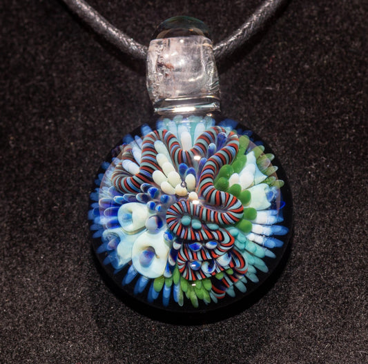 Coral Reef Pendant | Borosilicate Glass Ocean Jewelry | Beach Accessories | Sea Glass Necklace