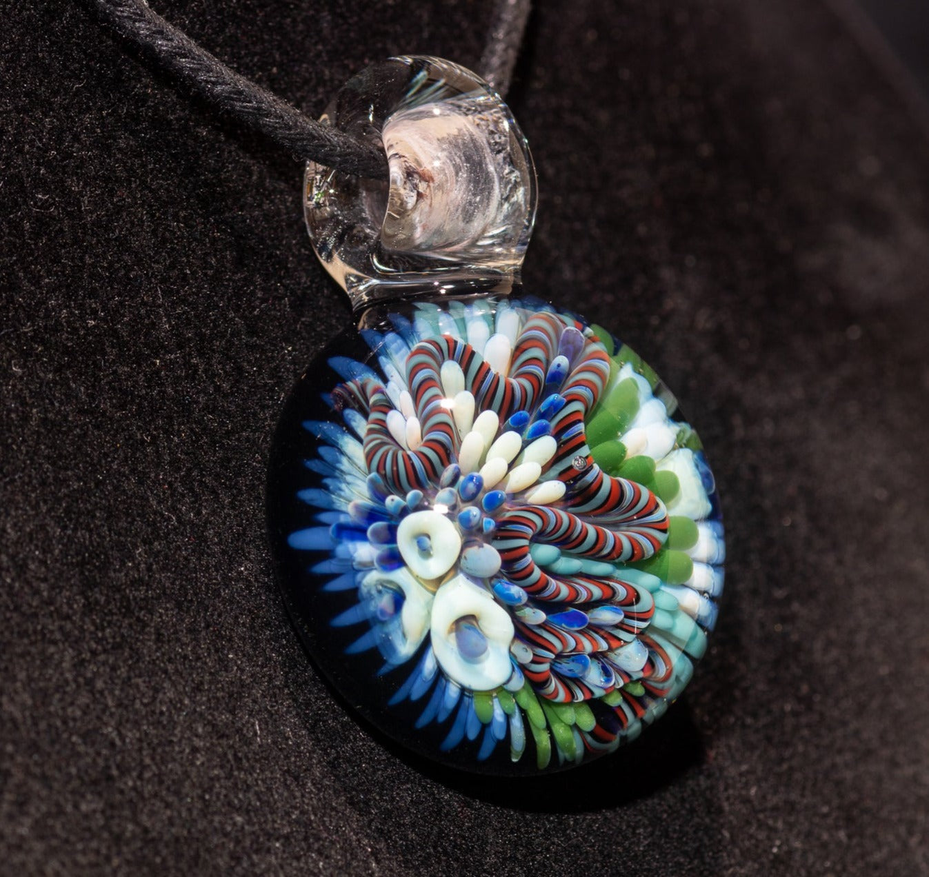 Coral Reef Pendant | Borosilicate Glass Ocean Jewelry | Beach Accessories | Sea Glass Necklace