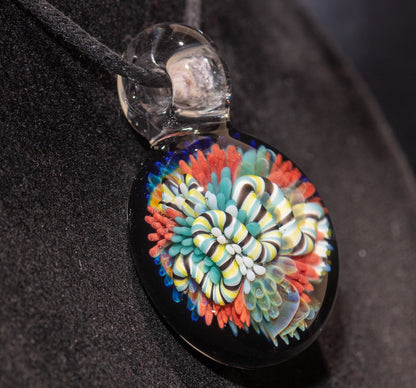 Coral Reef Pendant | Borosilicate Glass Ocean Jewelry | Beach Accessories | Sea Glass Necklace