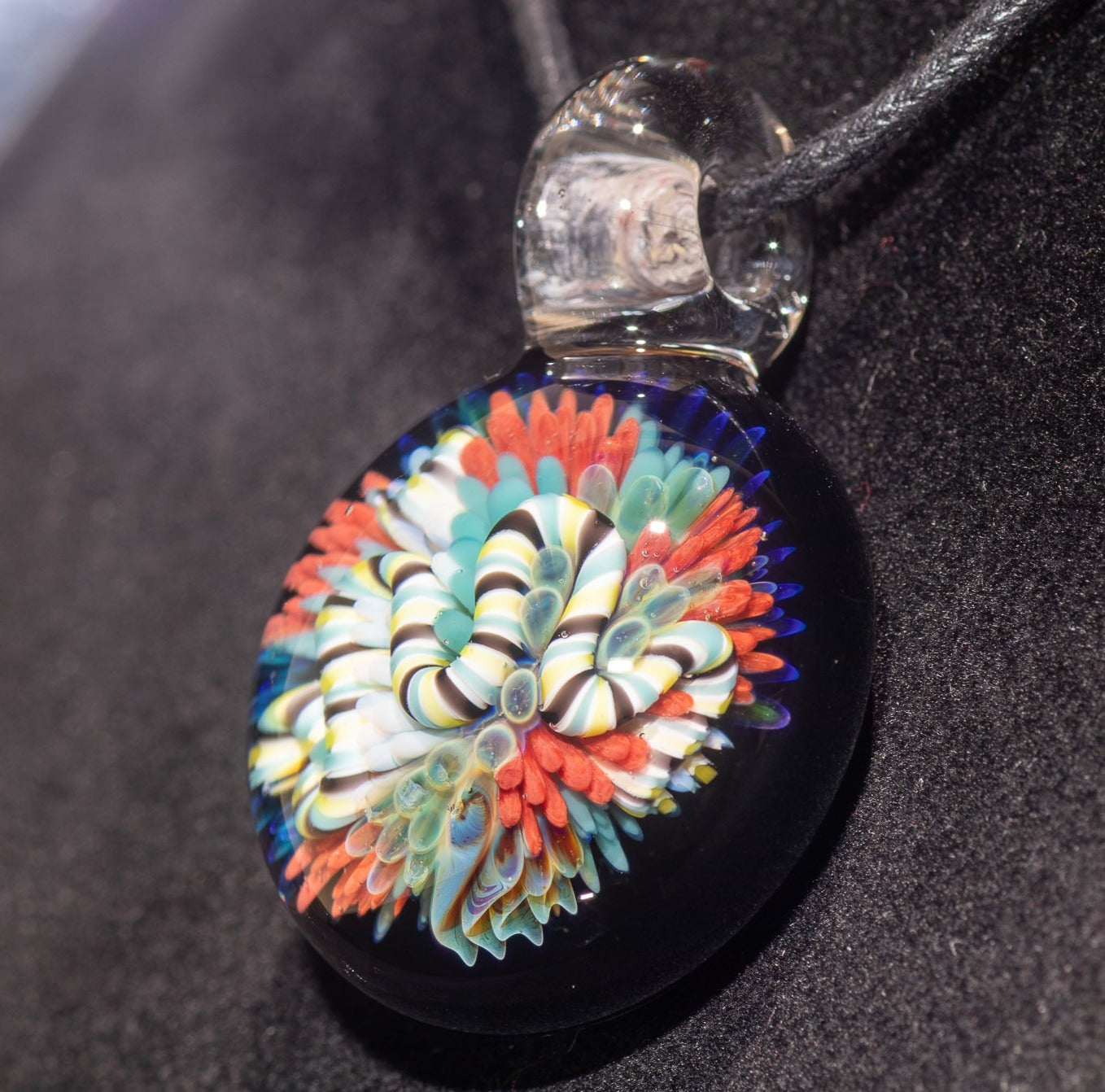Coral Reef Pendant | Borosilicate Glass Ocean Jewelry | Beach Accessories | Sea Glass Necklace