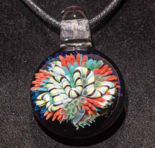 Coral Reef Pendant | Borosilicate Glass Ocean Jewelry | Beach Accessories | Sea Glass Necklace