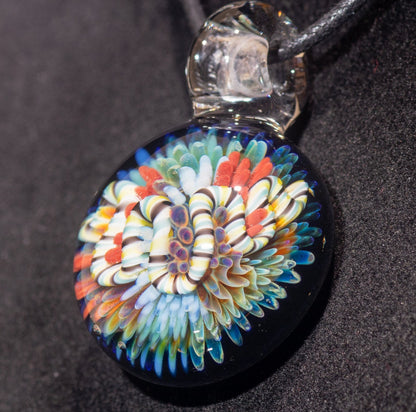 Coral Reef Pendant | Borosilicate Glass Ocean Jewelry | Beach Accessories | Sea Glass Necklace