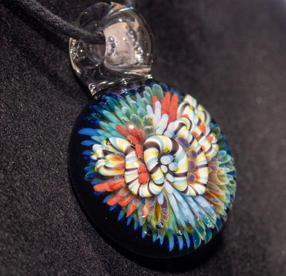 Coral Reef Pendant | Borosilicate Glass Ocean Jewelry | Beach Accessories | Sea Glass Necklace