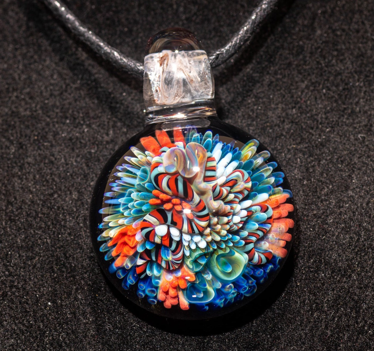 Coral Reef Pendant | Borosilicate Glass Ocean Jewelry | Beach Accessories | Sea Glass Necklace