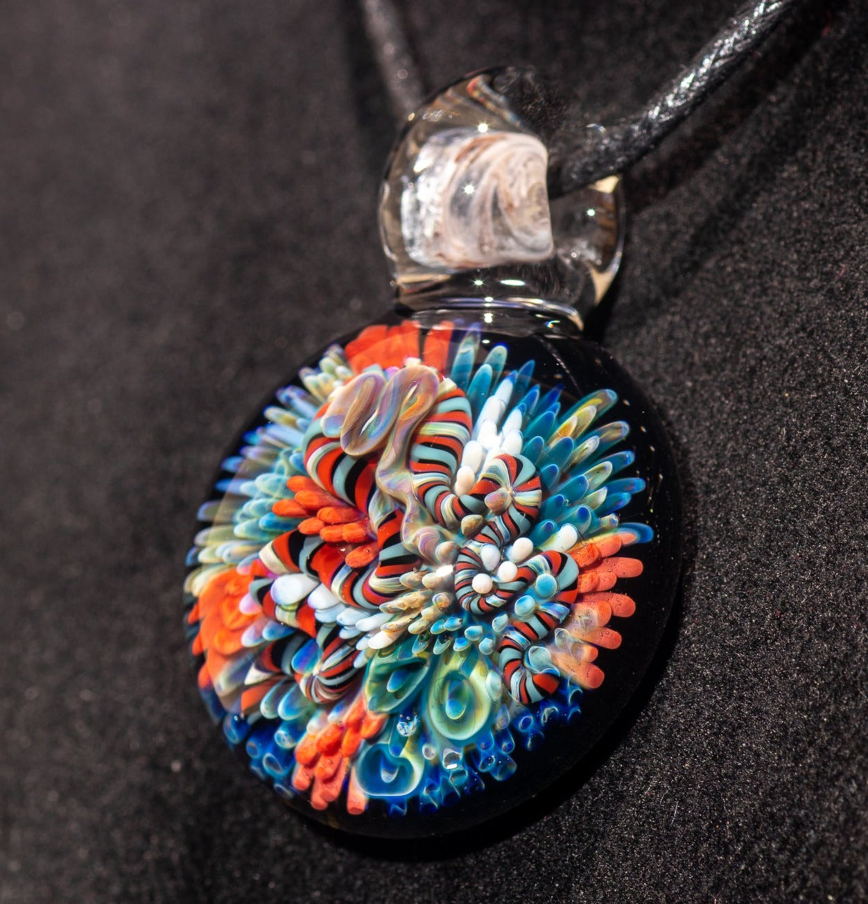 Coral Reef Pendant | Borosilicate Glass Ocean Jewelry | Beach Accessories | Sea Glass Necklace