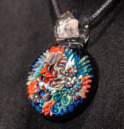 Coral Reef Pendant | Borosilicate Glass Ocean Jewelry | Beach Accessories | Sea Glass Necklace