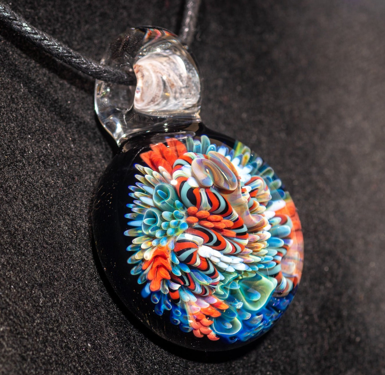 Coral Reef Pendant | Borosilicate Glass Ocean Jewelry | Beach Accessories | Sea Glass Necklace