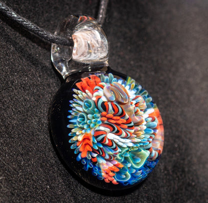 Coral Reef Pendant | Borosilicate Glass Ocean Jewelry | Beach Accessories | Sea Glass Necklace