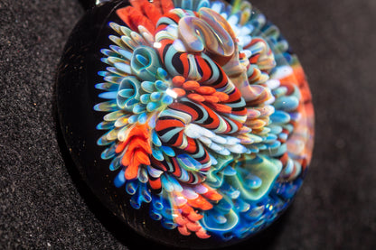 Coral Reef Pendant | Borosilicate Glass Ocean Jewelry | Beach Accessories | Sea Glass Necklace