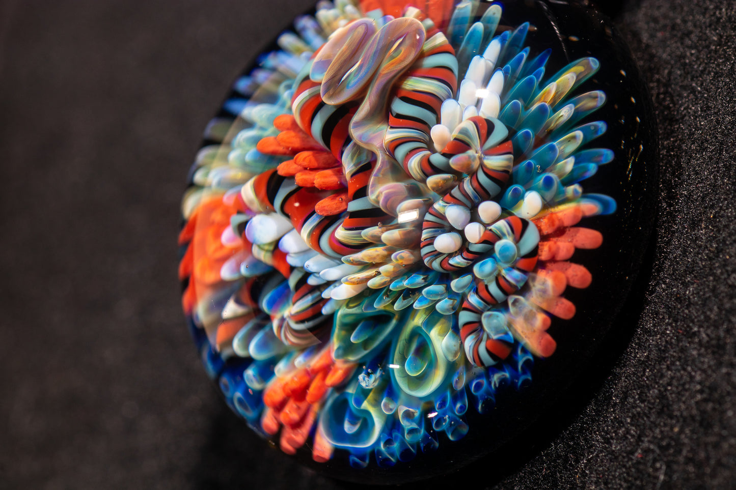 Coral Reef Pendant | Borosilicate Glass Ocean Jewelry | Beach Accessories | Sea Glass Necklace