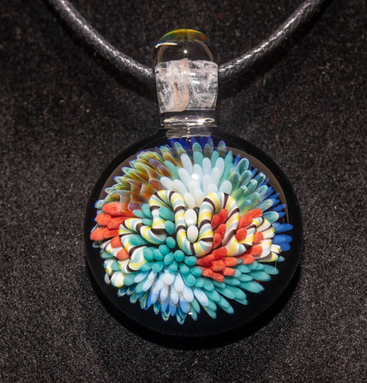 Coral Reef Pendant | Borosilicate Glass Ocean Jewelry | Beach Accessories | Sea Glass Necklace