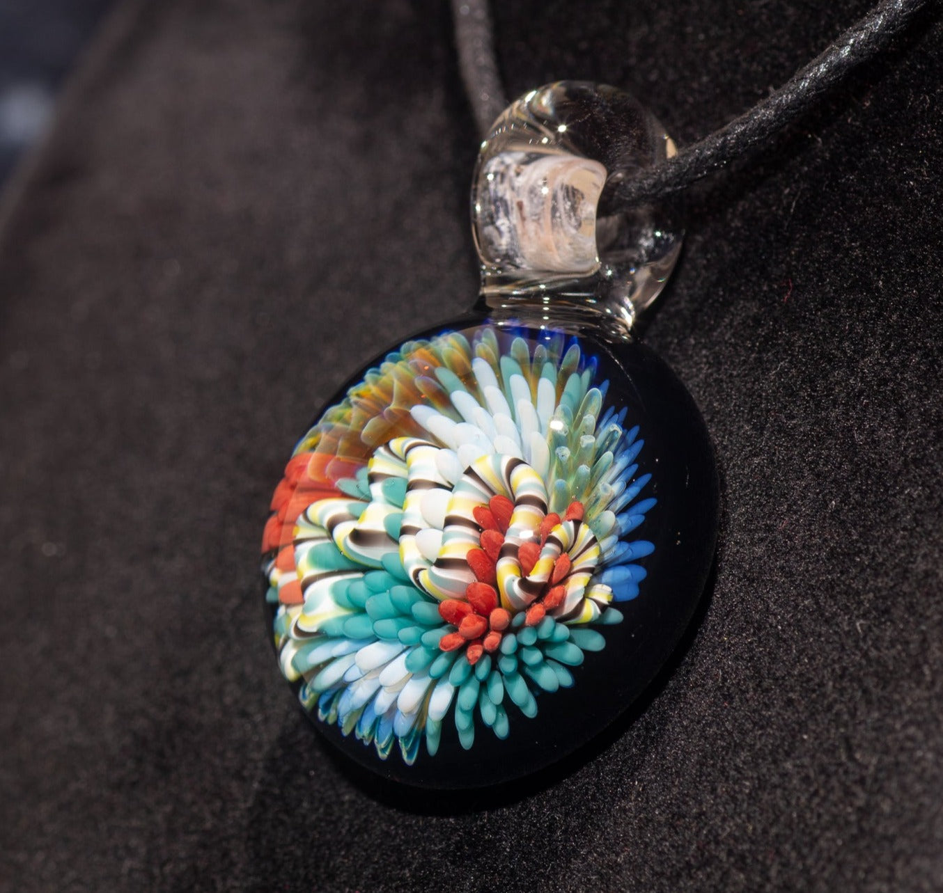 Coral Reef Pendant | Borosilicate Glass Ocean Jewelry | Beach Accessories | Sea Glass Necklace