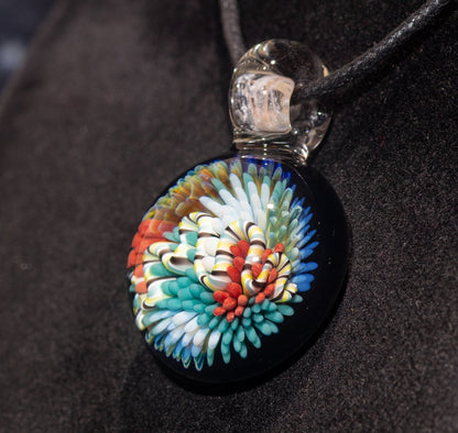 Coral Reef Pendant | Borosilicate Glass Ocean Jewelry | Beach Accessories | Sea Glass Necklace