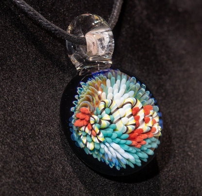 Coral Reef Pendant | Borosilicate Glass Ocean Jewelry | Beach Accessories | Sea Glass Necklace