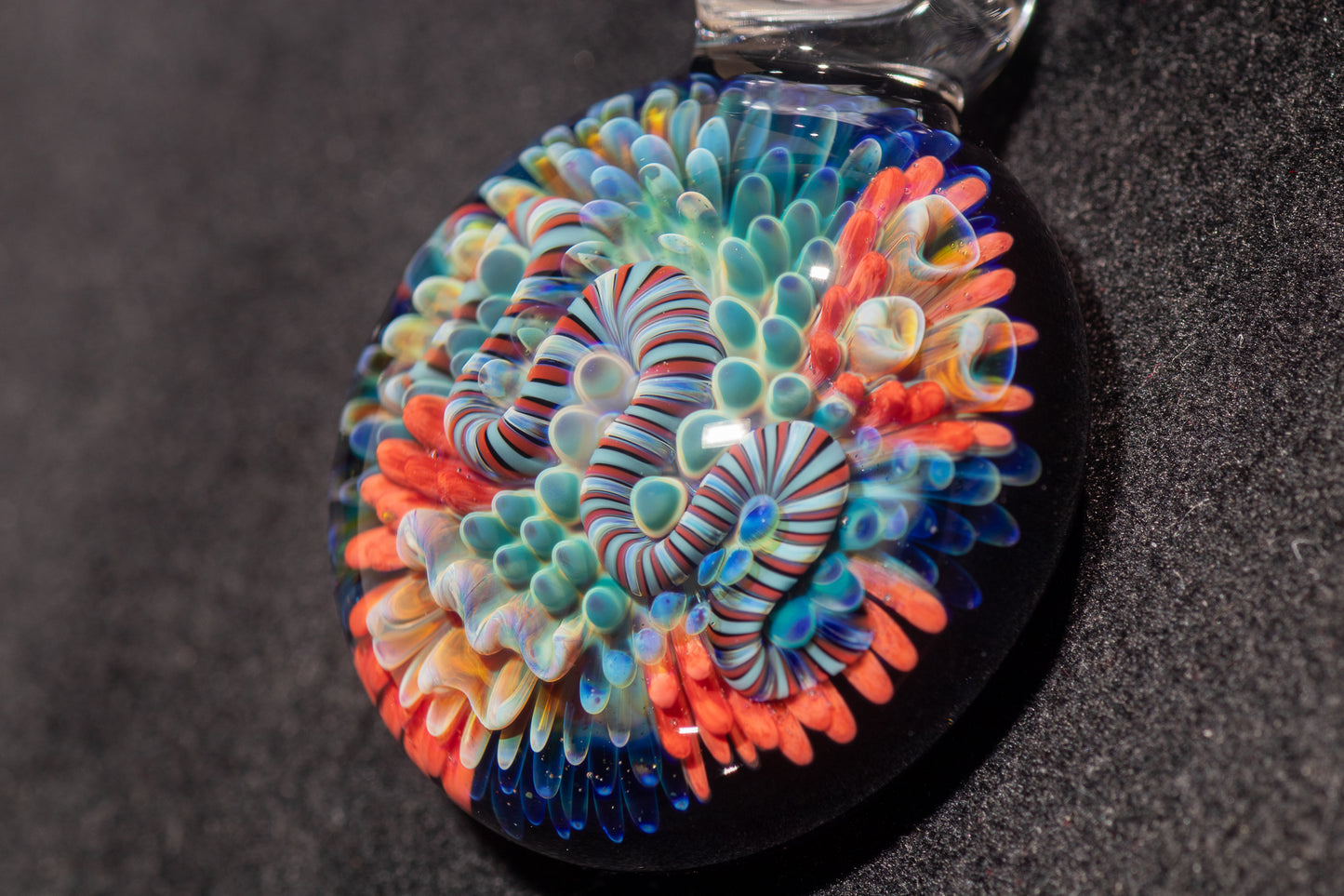 Coral Reef Pendant | Borosilicate Glass Ocean Jewelry | Beach Accessories | Sea Glass Necklace