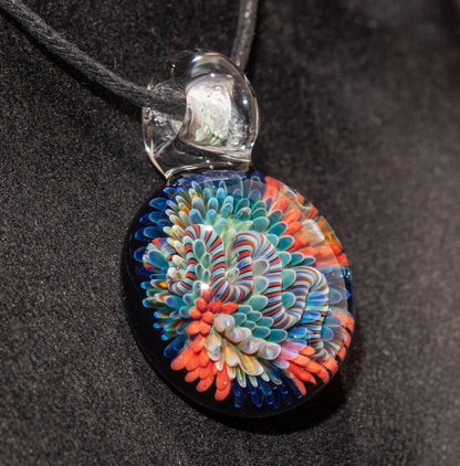 Coral Reef Pendant | Borosilicate Glass Ocean Jewelry | Beach Accessories | Sea Glass Necklace