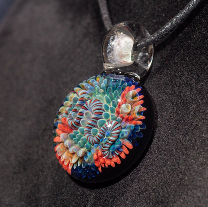 Coral Reef Pendant | Borosilicate Glass Ocean Jewelry | Beach Accessories | Sea Glass Necklace
