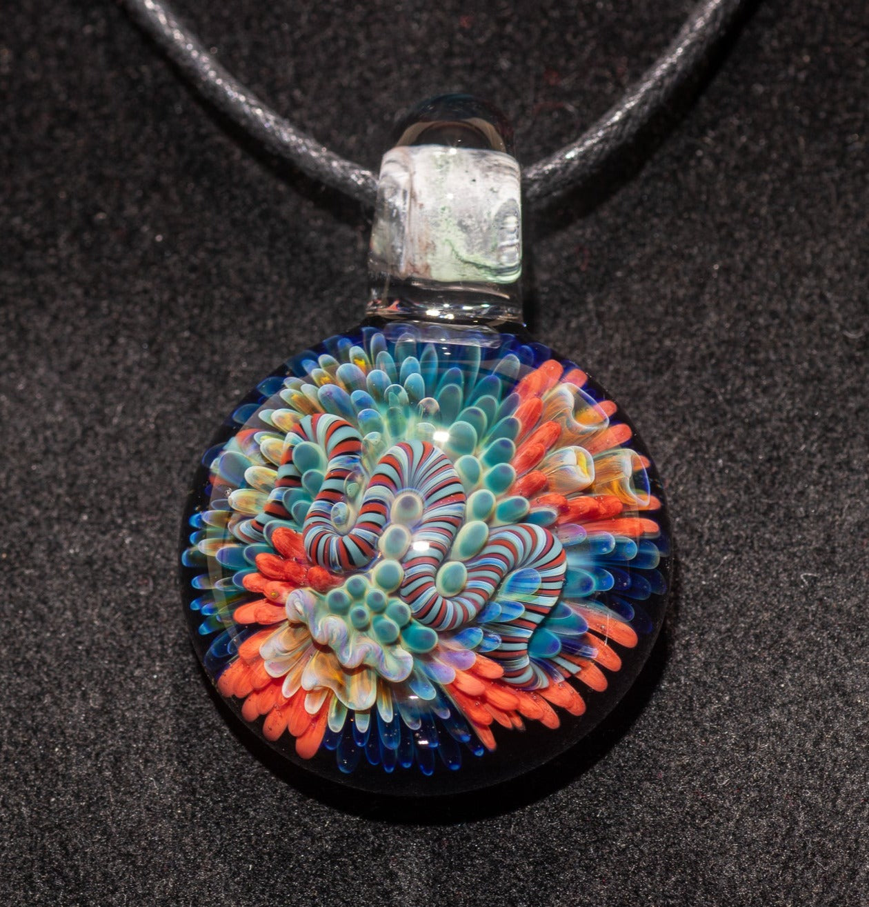 Coral Reef Pendant | Borosilicate Glass Ocean Jewelry | Beach Accessories | Sea Glass Necklace