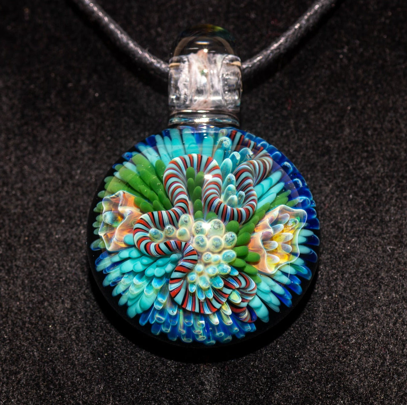Coral Reef Pendant | Borosilicate Glass Ocean Jewelry | Beach Accessories | Sea Glass Necklace