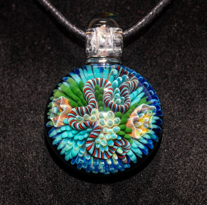 Coral Reef Pendant | Borosilicate Glass Ocean Jewelry | Beach Accessories | Sea Glass Necklace