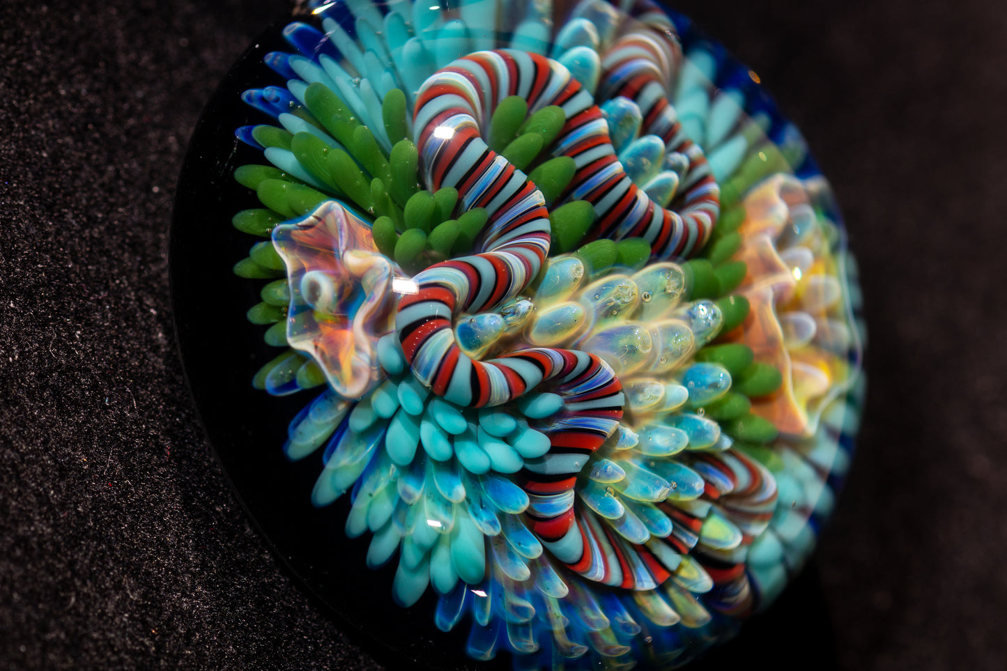 Coral Reef Pendant | Borosilicate Glass Ocean Jewelry | Beach Accessories | Sea Glass Necklace