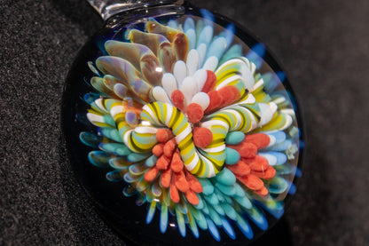 Coral Reef Pendant | Borosilicate Glass Ocean Jewelry | Beach Accessories | Sea Glass Necklace