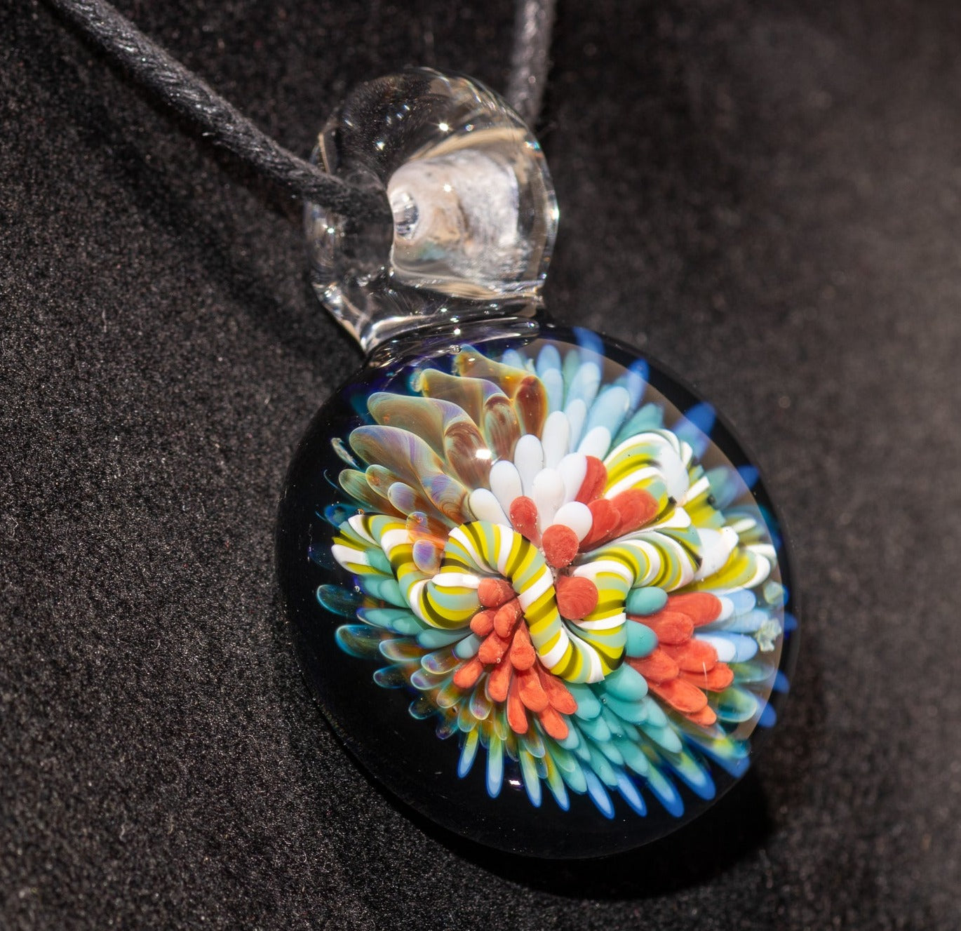 Coral Reef Pendant | Borosilicate Glass Ocean Jewelry | Beach Accessories | Sea Glass Necklace