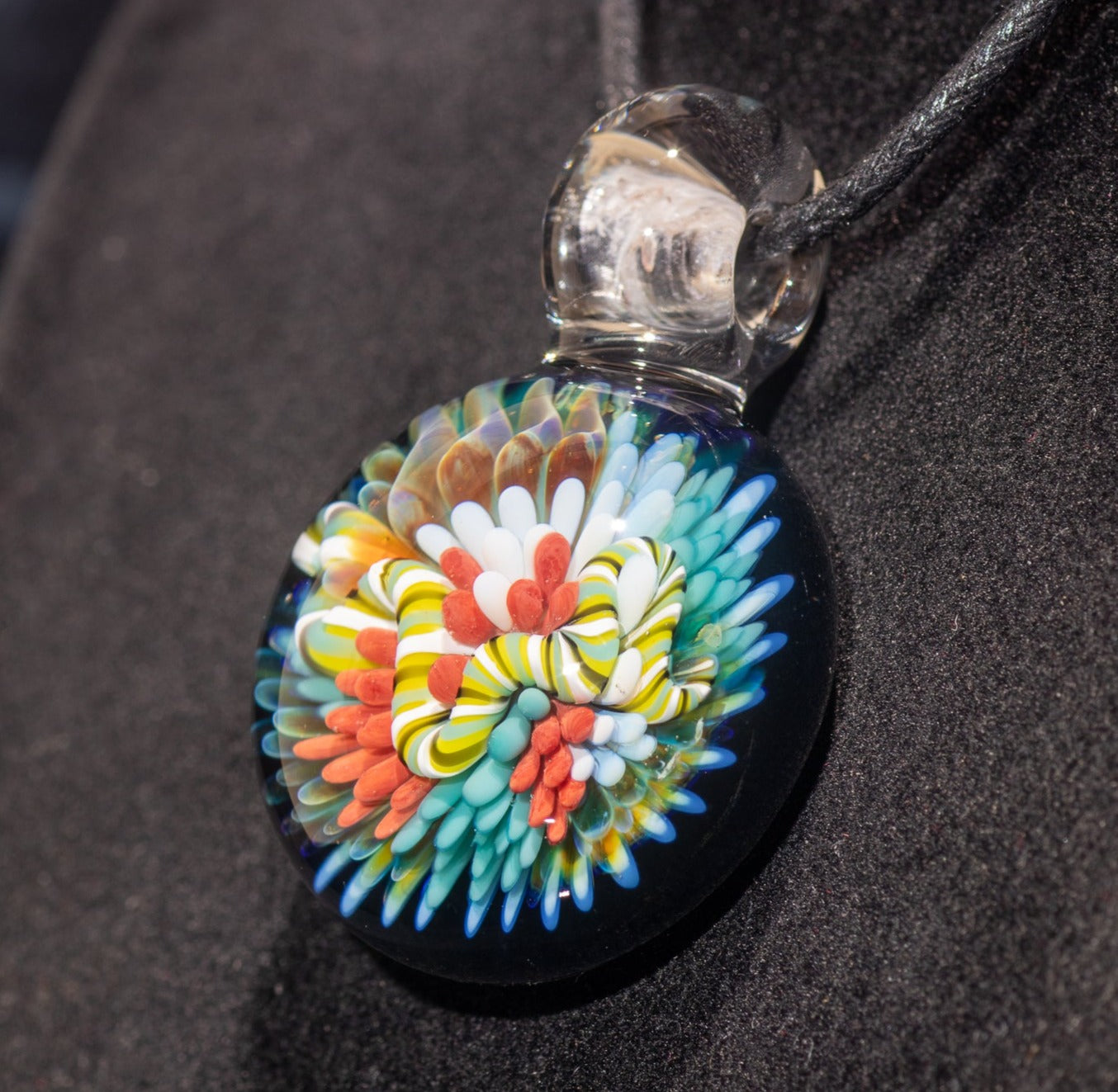 Coral Reef Pendant | Borosilicate Glass Ocean Jewelry | Beach Accessories | Sea Glass Necklace