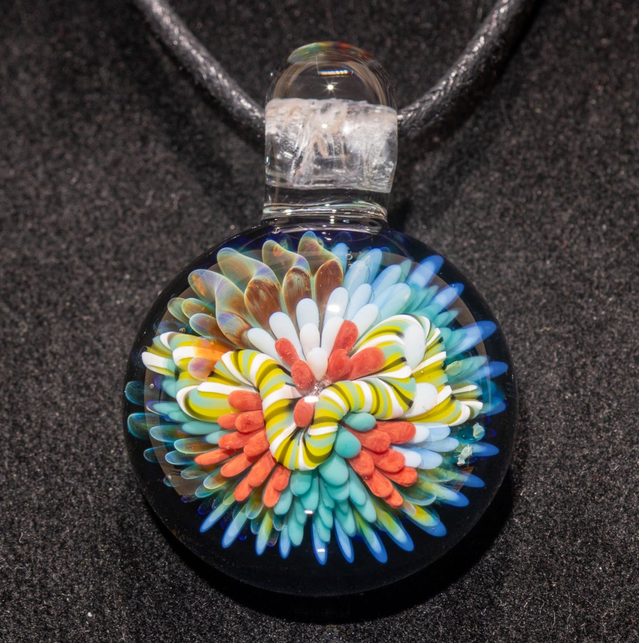 Coral Reef Pendant | Borosilicate Glass Ocean Jewelry | Beach Accessories | Sea Glass Necklace