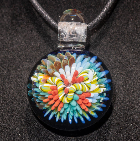 Coral Reef Pendant | Borosilicate Glass Ocean Jewelry | Beach Accessories | Sea Glass Necklace