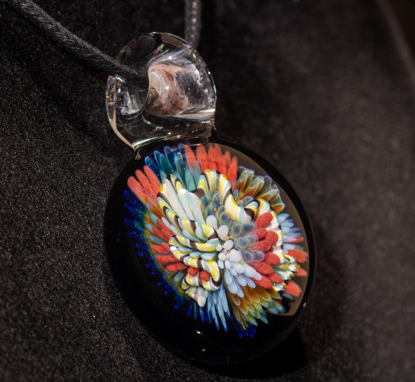 Coral Reef Pendant | Borosilicate Glass Ocean Jewelry | Beach Accessories | Sea Glass Necklace