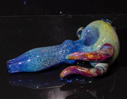Heady Colored Glass Art | Thick Inside-Out Borosilicate Spoon | Handmade Handblown Glass | Fumed Glass Detail