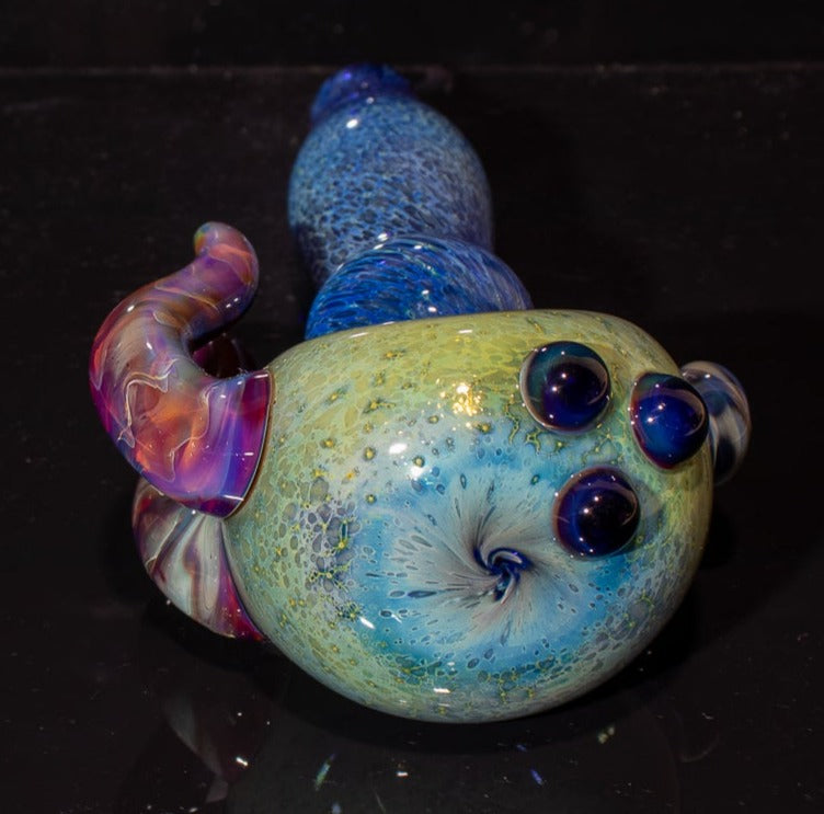 Heady Colored Glass Art | Thick Inside-Out Borosilicate Spoon | Handmade Handblown Glass | Fumed Glass Detail