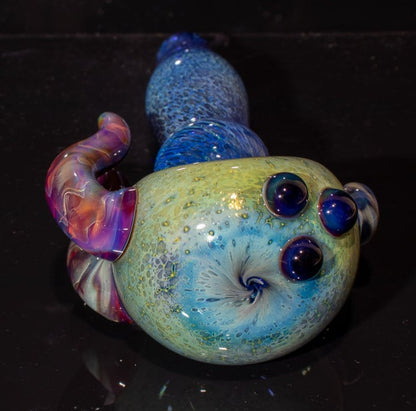 Heady Colored Glass Art | Thick Inside-Out Borosilicate Spoon | Handmade Handblown Glass | Fumed Glass Detail