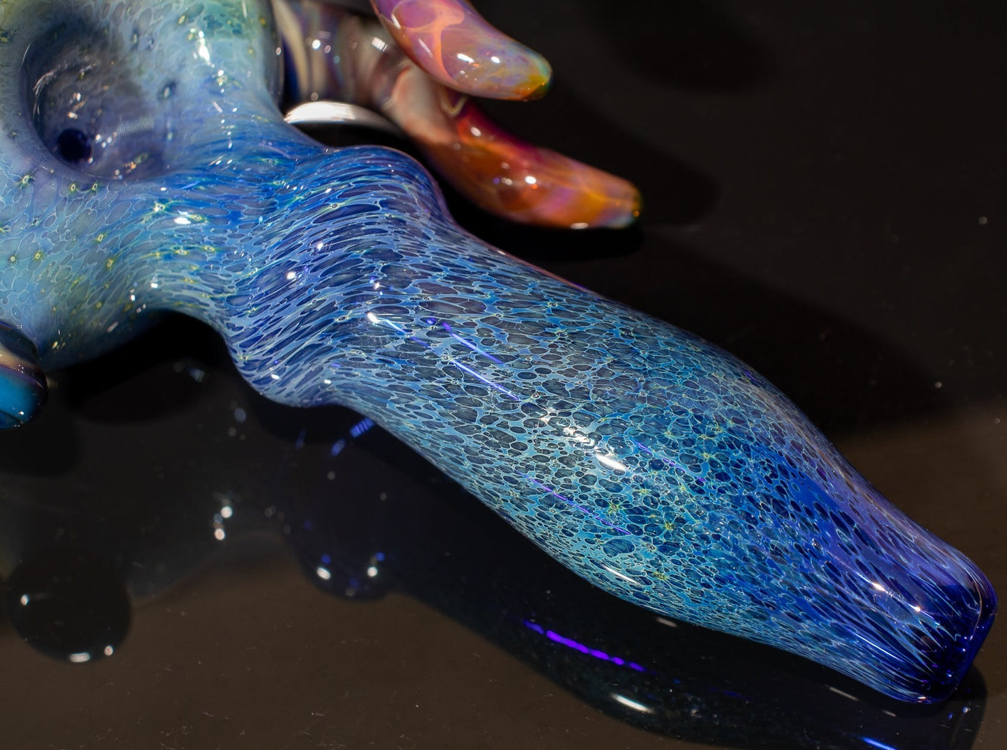 Heady Colored Glass Art | Thick Inside-Out Borosilicate Spoon | Handmade Handblown Glass | Fumed Glass Detail