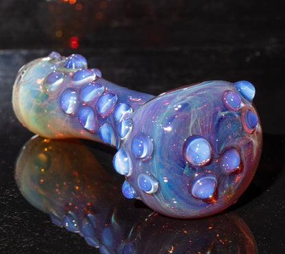 Heady Colored Glass Art | Thick Inside-Out Borosilicate Spoon | Handmade Handblown Glass | Fumed Glass Detail