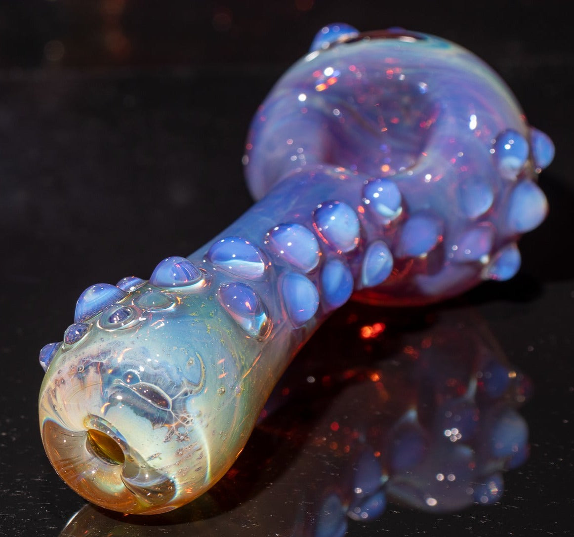 Heady Colored Glass Art | Thick Inside-Out Borosilicate Spoon | Handmade Handblown Glass | Fumed Glass Detail