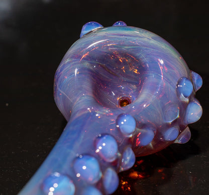 Heady Colored Glass Art | Thick Inside-Out Borosilicate Spoon | Handmade Handblown Glass | Fumed Glass Detail