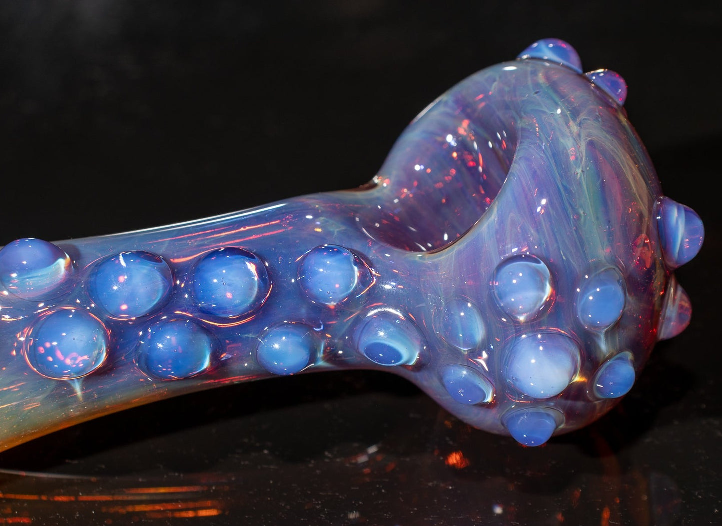 Heady Colored Glass Art | Thick Inside-Out Borosilicate Spoon | Handmade Handblown Glass | Fumed Glass Detail