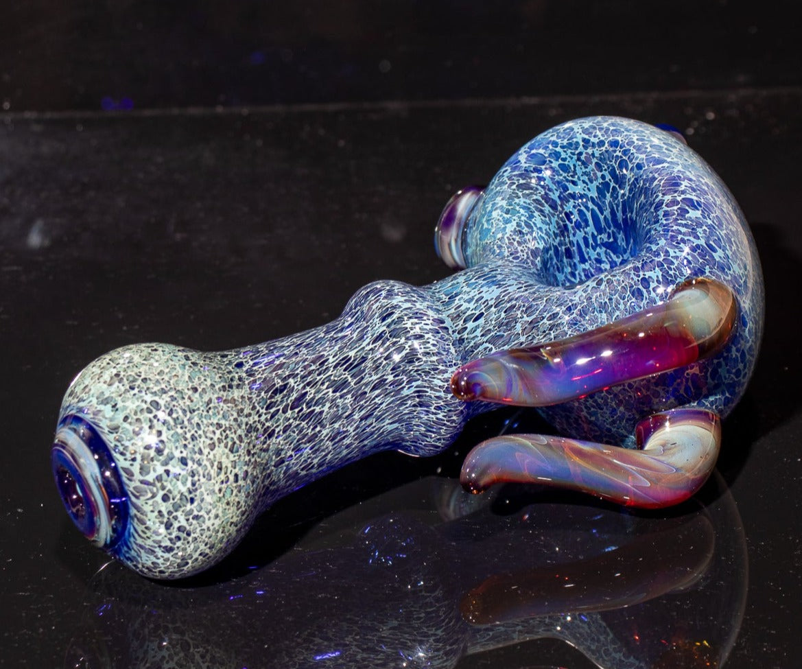 Heady Colored Glass Art | Thick Inside-Out Borosilicate Spoon | Handmade Handblown Glass | Fumed Glass Detail