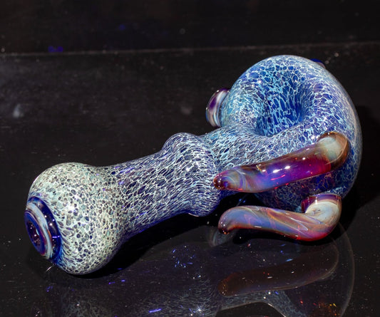 Heady Colored Glass Art | Thick Inside-Out Borosilicate Spoon | Handmade Handblown Glass | Fumed Glass Detail
